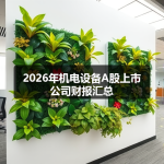 2026年机电设备A股上市公司财报汇总