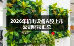 2026年机电设备A股上市公司财报汇总